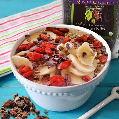 (16oz) Divine Organics Raw Cacao/Cocoa Nibs - Certified Organic - Premium Rio Arriba - Smoothies, Baking, Snacks