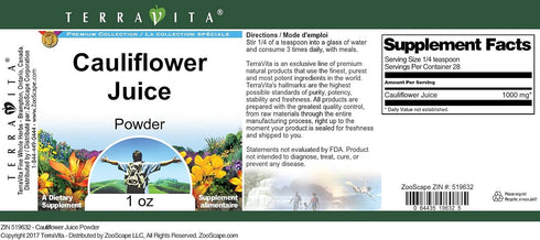 Terravita (1 oz, 519632) 3 Pack Cauliflower Juice Powder ZIN: