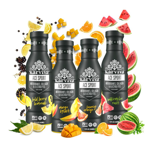Karviva ACE Collagen Sport Juice Variety Pack - Inspired by Traditional Eastern