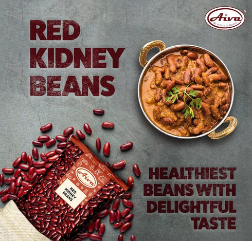 (4 LB) Aiva Dark Red Kidney Beans Premium Dried Beans for Soups, Stews, Chili, and Meal Prep