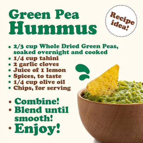 4 Food to Live Whole Dried Green Peas, Pounds Green Vatana, Sproutable, Vegan, Kosher, Bulk. Pre-Soak Needed. Rich