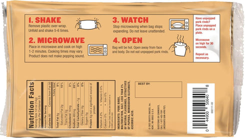 Lowrey's 1.75-oz. Packets Lowreys Bacon Curls | Microwave Pork Rinds | Hot & Spicy | Four