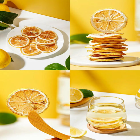 3.53oz(100g) TXDYNLLK Dried Lemon Slices - Perfect for Fruit Tea, Cocktails, and Baking - Sweet Wheels for Garnish, No