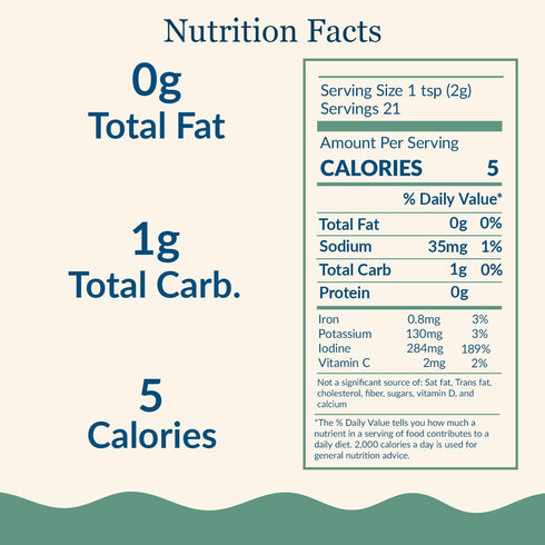 1.5 oz (Pack 2) Maine Coast Sea Vegetables Organic Dulse Granules Shaker | Seaweed Seasoning | Rich in Iodine & Protein