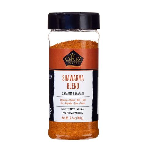 Cerez Pazari Shawarma Spice Blend 6.7 oz Middle Eastern Seasoning with Cumin,