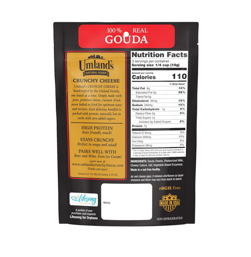 Umland's Umlands (31.9oz 100% Crunchy Cheese Gouda Bags) | Real Wisconsin Cheese, Keto, LowCarb, HighProtein
