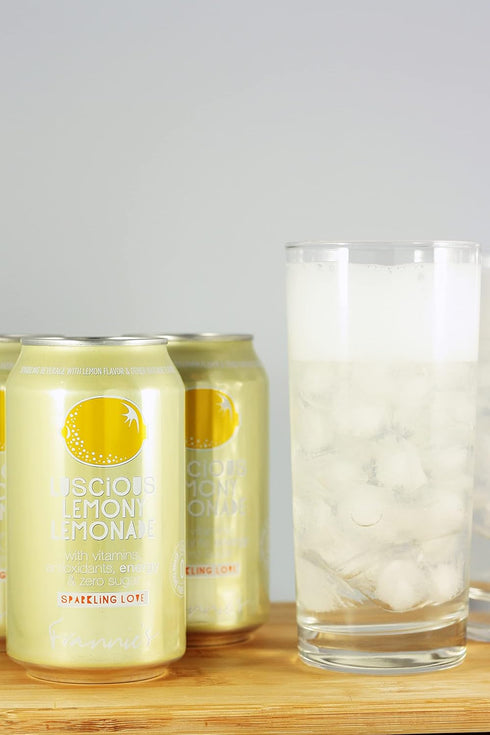 AmishTastes 12 Oz. 24) Frannies Sparkling Luscious Lemony Lemonade, Protected With High-Density Foam, (Case