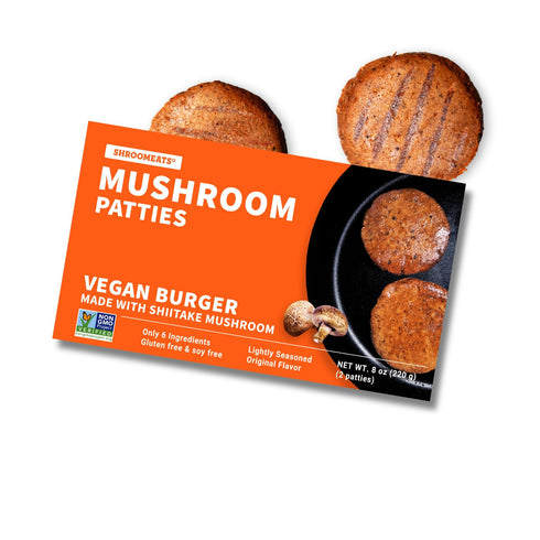 8 8.0 Oz x2 Vegan Shroomeats Mushroom Burger Patties - High Protein Meat Substitute from Shiitake Mushrooms - Non-GMO