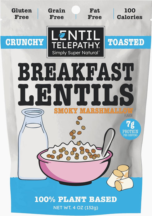 Lentil Telepathy Smoky Marshmallow Breakfast Lentils, Crunchy High Protein Cereal & Granola