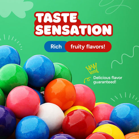 1 Inch 3.8 Lb Gumballs for Gumball Machine - Large Gumballs - Assorted Fruit Flavored Bubble Gum for Kids - Sweet Gum