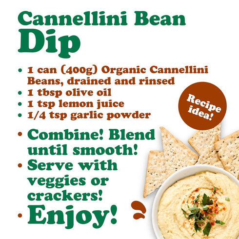 14 oz (Pack 8) Food to Live Organic Italian Canned Cannellini Beans, of - Unsalted Non-GMO White Kidney Beans. Good