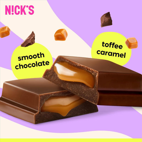 Sugar,110 3.5 15-Pack (28g NICKS Soft Toffee Chocolate Candy Bar with Caramel Sauce Without Added Calories, Net Carbs