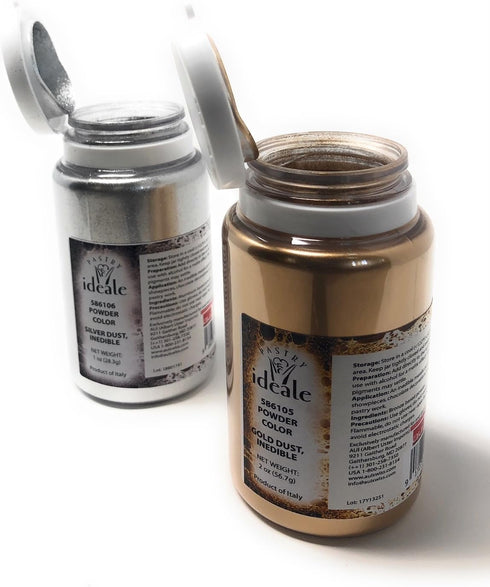 Gold Dust & Silver Dust Set for Crafting, Inedible