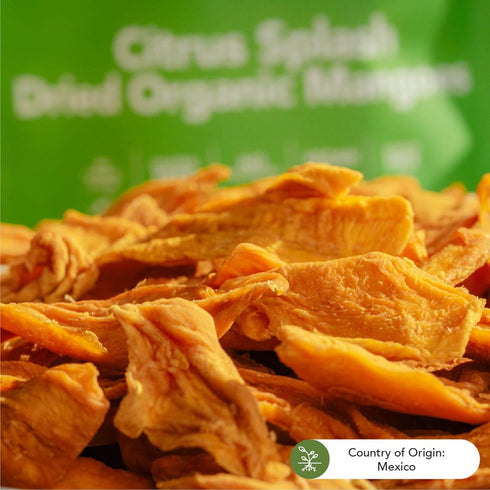 2.8oz, 4 Pack Earthside Farms Citrus Splash Dried Organic Mangoes, No Sugar Added, Gluten-Free, Vegan Snack Naturally