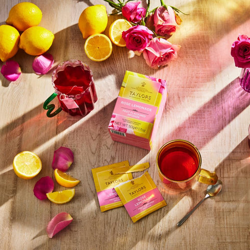 20 Count (Pack 6), 120 Taylors of Harrogate Rose Lemonade Infusion Individually Wrapped Bags, of Zingy, Refreshing