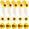 60 Pieces Sunflower Cupcake Toppers, Yellow Flower Cake Picks for Wedding Party Supplies