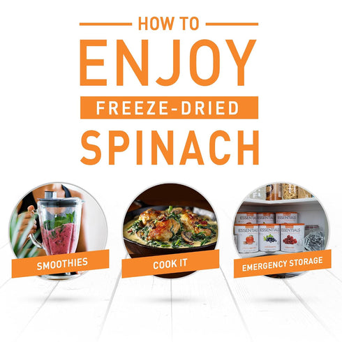 #10 15 Emergency Essentials Freeze-Dried Chopped Spinach | Real Spinach for Everyday Cooking & Long-Term Food Storage |