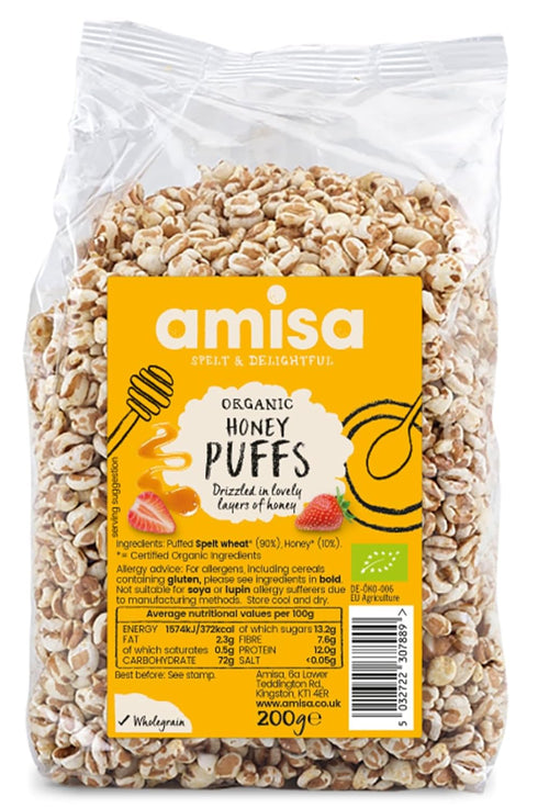 Amisa Organic - Spelt Puffs - Honey - 200g