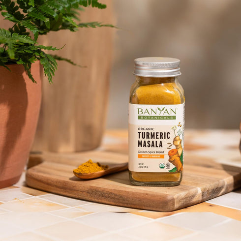 2.6 oz Banyan Botanicals Turmeric Masala Spice Mix Organic Ayurvedic Spice Blend Warming & Savory Cooking Spices
