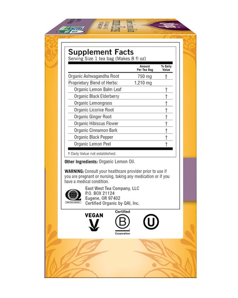 Immune 16 Count Yogi Tea, Tea Stress Elderberry Lemon Balm Organic