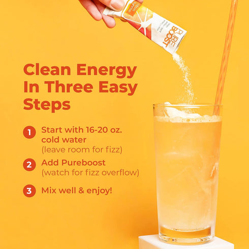 Pack 30 Count, B12 Pureboost Sugar-Free Clean Energy Booster, Combo Refreshing Energy Drink Mix with Vitamins