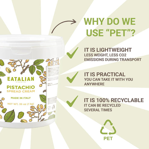2.2 lb/1000 EATALIAN by AMZ BETTER Pistachio Cream, g, Delicious Spreadable with a Sweet and Unique Taste, Ideal on