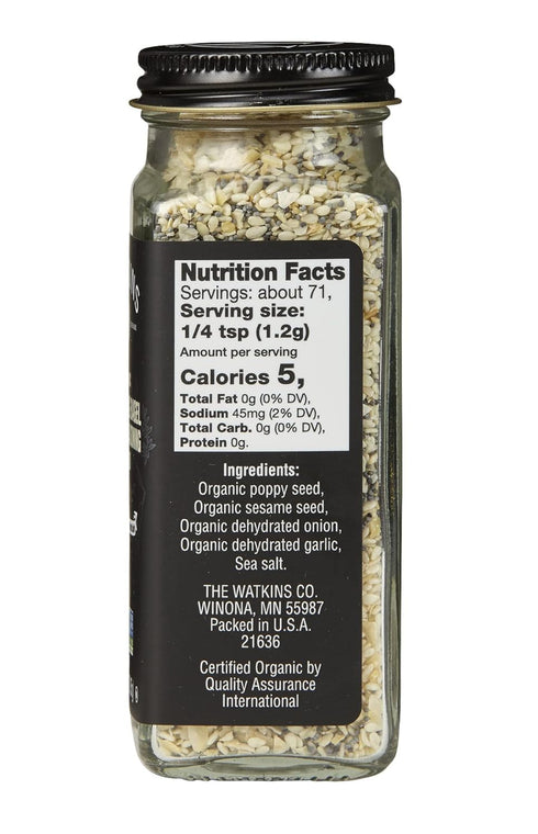 Watkins Gourmet Organic Spice Jar, Everything Bagel Sesame Seasoning Blend, 3.0 oz. Bottle, 3-Pack