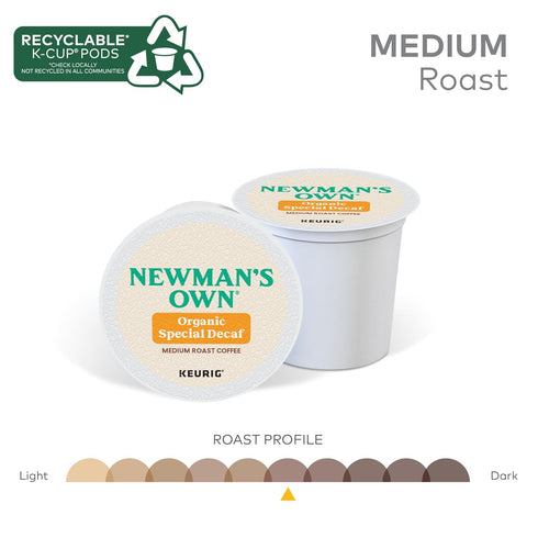 60 Count (6 Packs 10) Newman's Own Organics Special Blend Decaf Keurig Single-Serve K-Cup Pods, Medium Roast Coffee