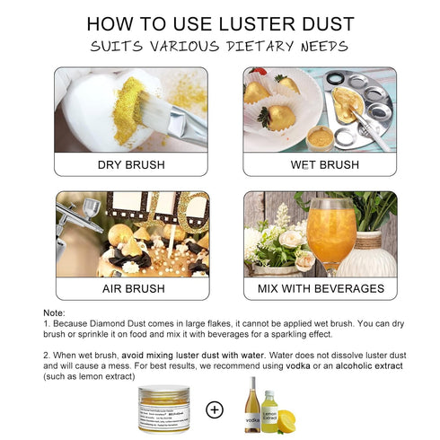HomeHere Edible Cake Dust Luster Powder, 7g