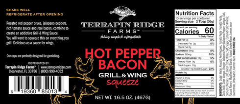Terrapin Ridge Farms Hot Pepper Bacon Grill and Wing Squeeze, 16.5 Ounce