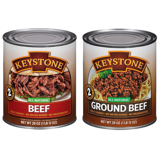 Keystone Canned Meats Variety Pack With Keystone Ground Beef and Keystone Beef.