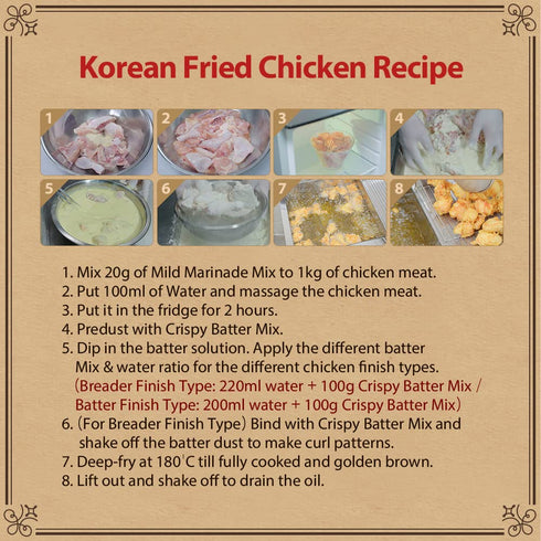 4.4 LB (2kg), 1 pack Foodrella Korean Taste Crispy Fried Chicken Crispy Batter Mix, Frying Powder Mix, Product