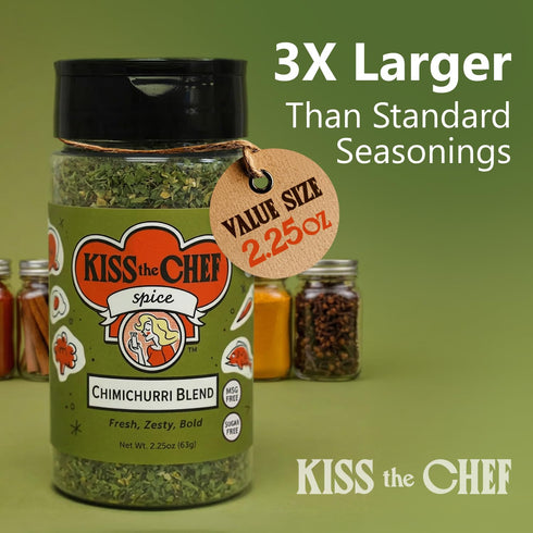 2.25 oz Kiss the Chef Chimichurri Blend Authentic Argentinian Chimichurri Sauce Mix & Dry Seasoning Herb & Garlic Spice