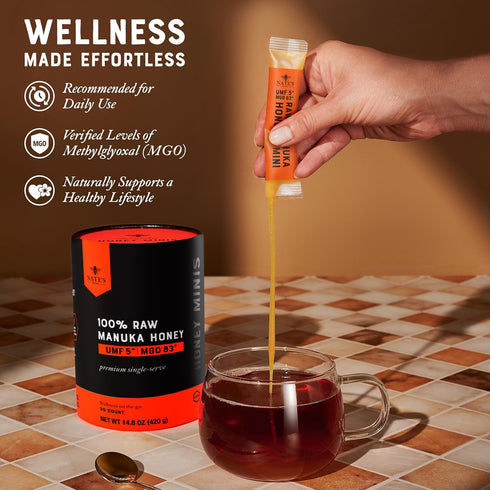 30 count 83+ 5+ 30 Packets Nate's Manuka Honey Minis - Single-serve, Pure Manuka Honey - MGO | UMF Certified