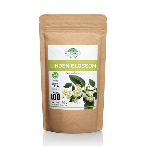 100 Linden Tea Dried Linden Flower Tea Herbal (Tilia cordata) - 100 Count 1.5g Tea Bags Linden Flowers Tea Herb Lipa