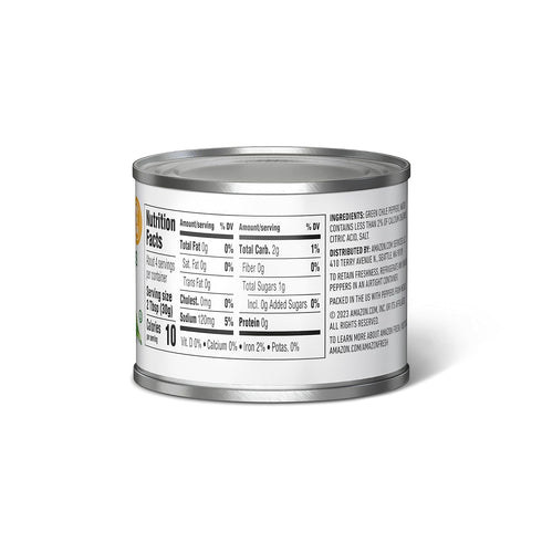 4 Oz (Pack 6) Amazon Fresh, Diced Green Chili Peppers, Mild
