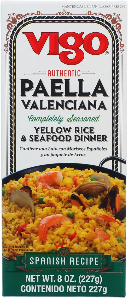 Vigo Authentic Paella Valenciana, Completely Seasoned Yellow Rice & Seafood Dinner, Spanish