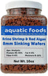 Aquatic Foods Inc. 8mm 1/3" 10oz - Brine Shrimp & Red Algae Color Enhancing Sinking Wafers for Shrimp, Snails, Crabs