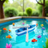 Yxinjy 1 Set Lovely Miniature Blue Rowboat Little Resin Boat Canoe Model with Oars for Miniature Cake Topper Decoration