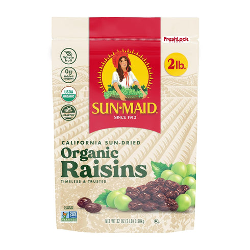 Sun-Maid Organic California Sun-Dried Raisins - 32 oz Resealable Bag - Organic