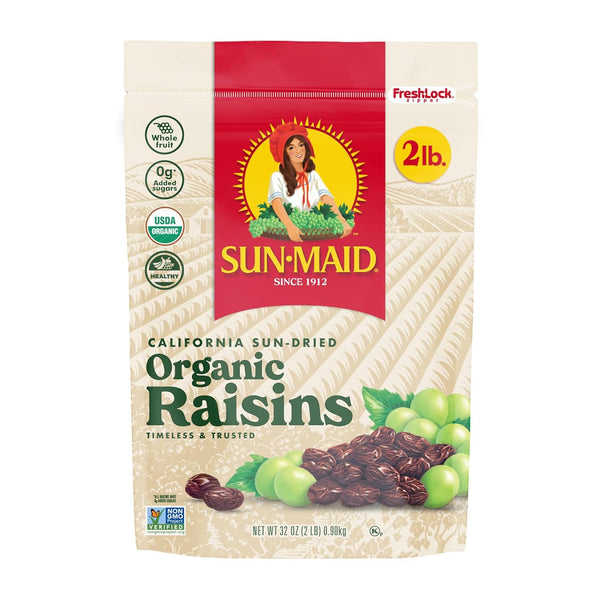 Sun-Maid Organic California Sun-Dried Raisins - 32 oz Resealable Bag - Organic