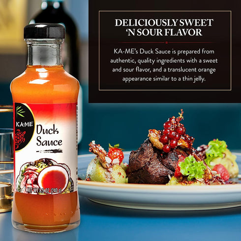 8.5 oz (Pack 2) KA-ME Duck Sauce - Tangy and Flavorful Asian Dipping and Cooking Sauce,Ingredients, No Preservatives