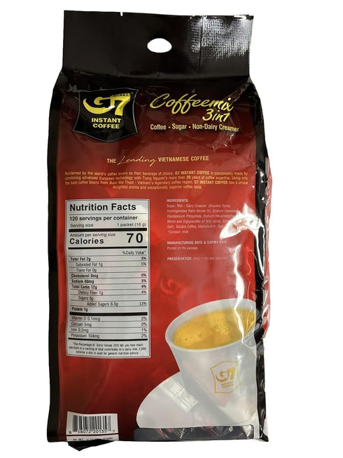 G7 3-In-1, 120 packs .56oz/pack Instant Coffee Trung Nguyen