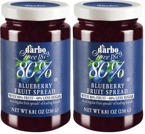 Darbo Blueberry Spread, 80% Fruit, All Natural, 40% Less Sugar - 8.81oz