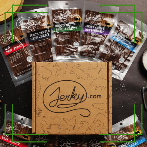 21 Pack 5 13 3 Jerky.com Pieces of Beef Jerky Variety & Meat Stick Gift Box for Men - Including Flavors of Beef Jerky