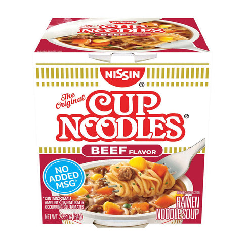 Surgeark 2.25 oz 30 A1 Nissin Cup Noodles, Beef Flavor ea, ct.