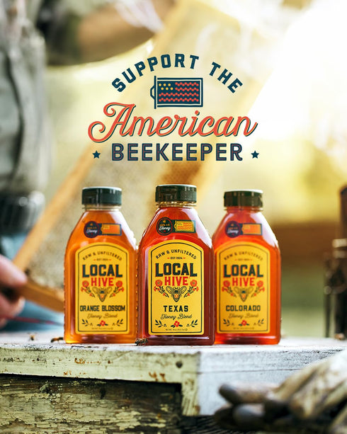 16 oz 100% Local Hive Washington Raw & Unfiltered | Pure U.S. Honey | Natural Sweetener Sourced from American Bees