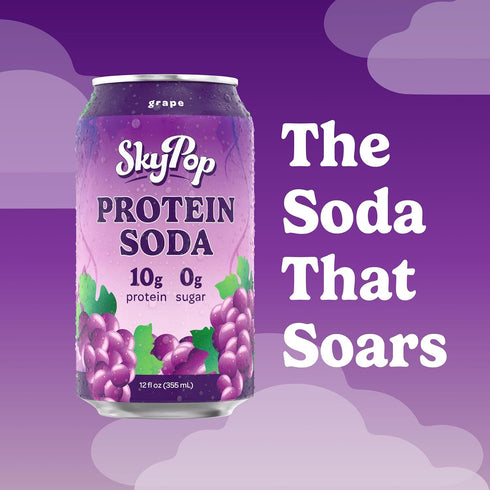 10g 45 (12 Pack, SkyPop Protein Soda - Next-Generation Soda Crafted with Bold Flavor, of Whey Protein, & Only Calories