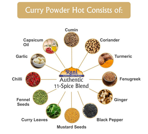 Rani Curry Powder EXTRA HOT, 11-Spice Authentic Indian Blend, 16oz (1lb) PET Jar, All Natural, Vegan, Gluten Friendly