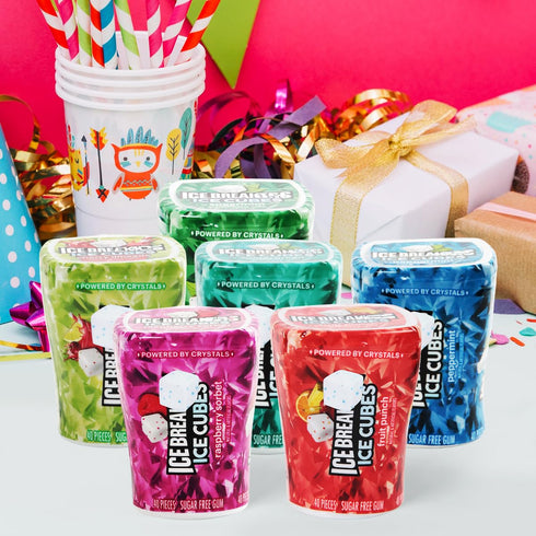 Pack 6 Pack IceCubes Variety - Sugar Free Refreshingly Cool IceCubes Gum of Peppermint, Bubble Breeze, Spearmint